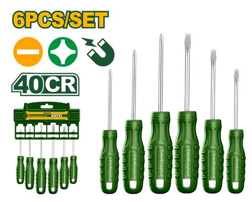 JADEVER JEU DE 6 TOURNEVIS SL3X75 SL5,5X100 SL6,5X100 PH0X75 PH1X100 PH2X100 AU MAROC [JDSS2206]