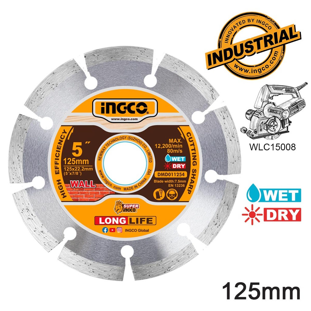 [DMD011254] INGCO DISQUE DIAMANT 125X22.2MM FOR WLC15008 AU MAROC [DMD011254]