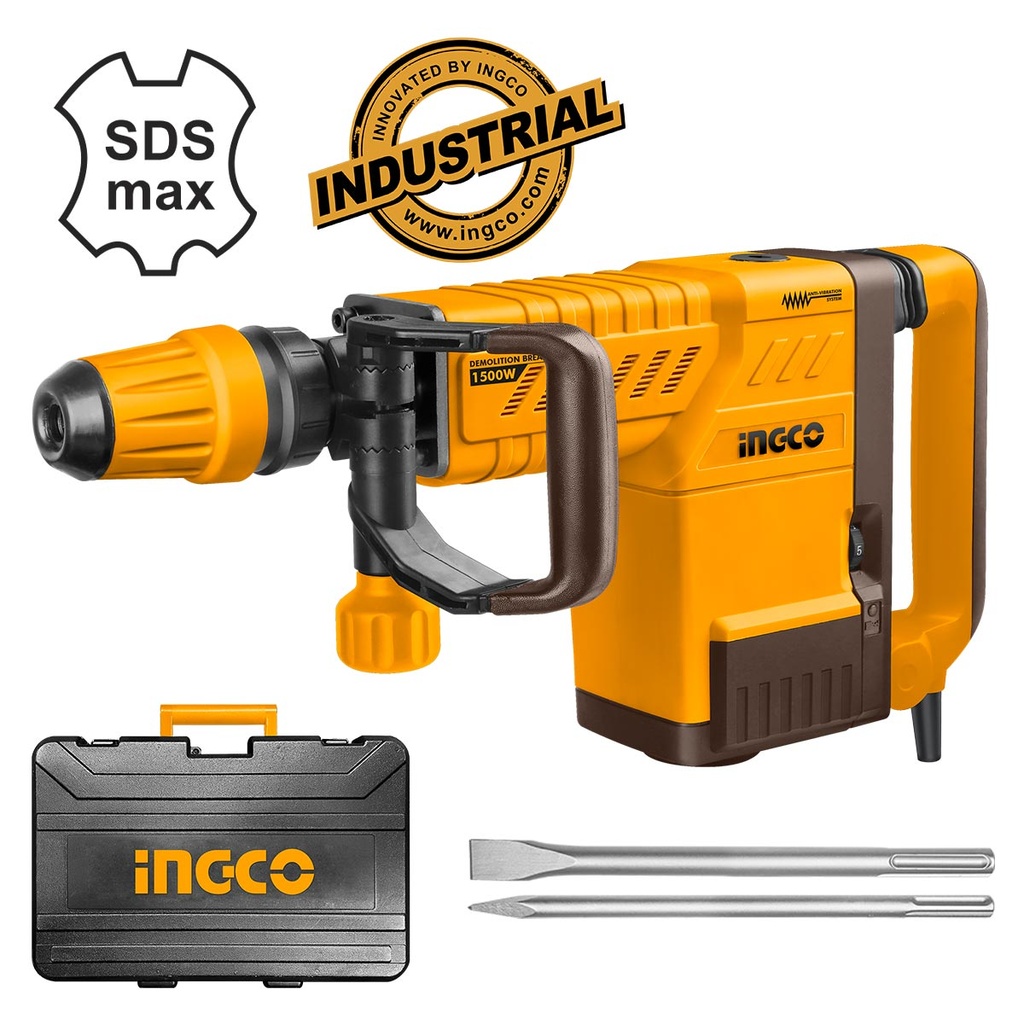 [PDB15006] INGCO MARTEAU BURINEUR 10KG 1500W + 2 BURINS AU MAROC [PDB15006]
