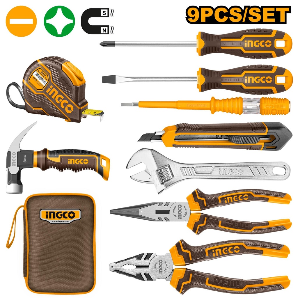 [HKTH20809] INGCO POCHETTE JEU 9 OUTILS À MAIN AU MAROC [HKTH20809]
