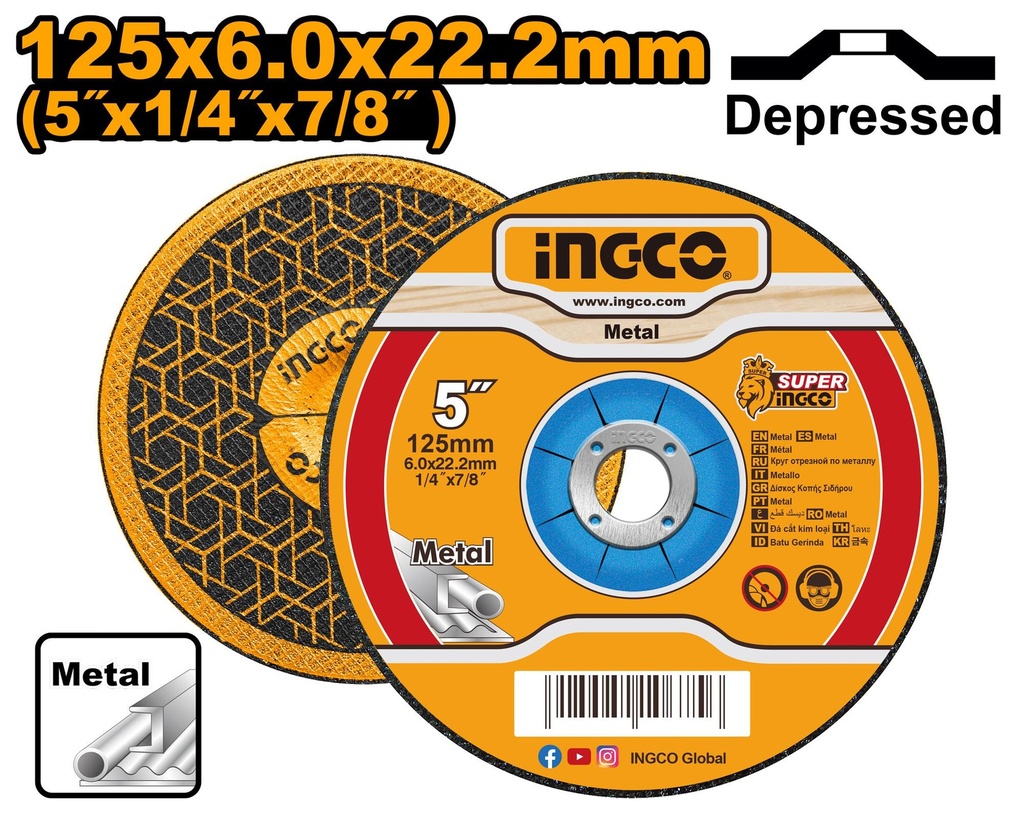 [MGD601251] INGCO DISQUE A MEULER 125MM AU MAROC [MGD601251]