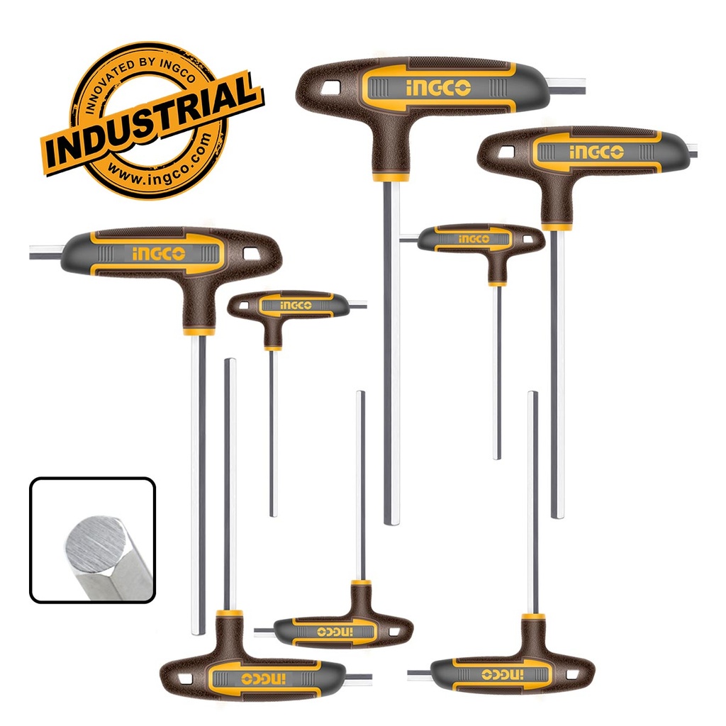 [HHKT80818] INGCO JEU DE 8 CLES HEXAGONALES A POIGNEE EN T NF AU MAROC [HHKT80818]