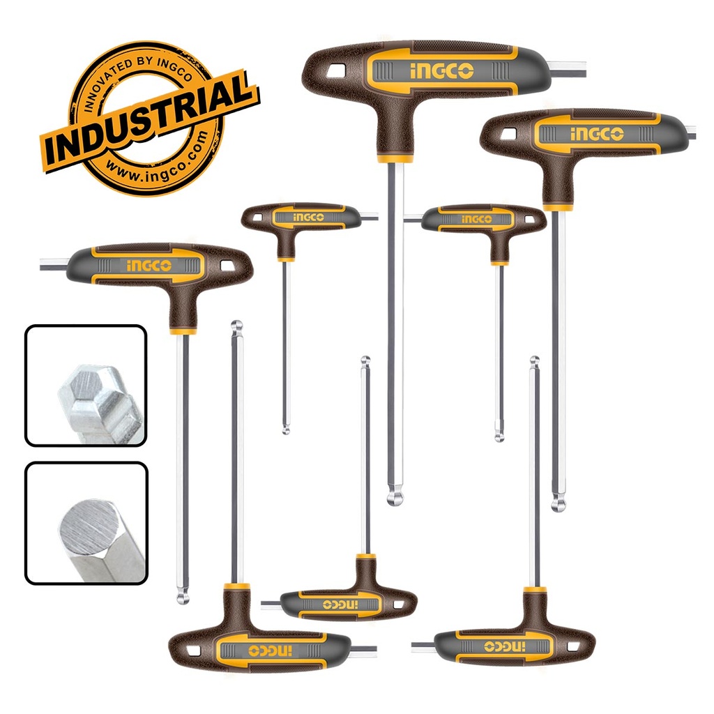 [HHKT80828] INGCO JEU DE 8 CLES HEXAGONALES A POINTE SPHERIQUE T ING AU MAROC [HHKT80828]