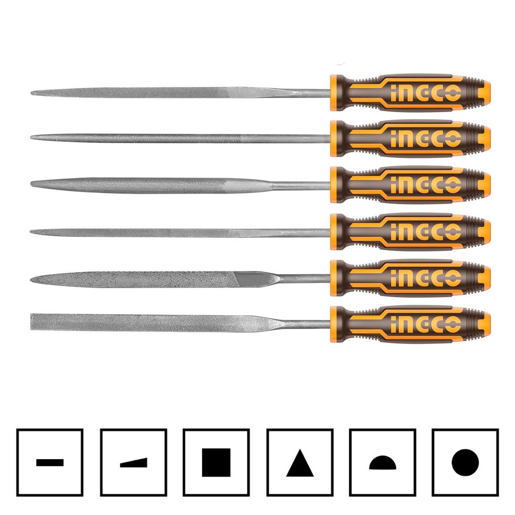 [HKTF63] INGCO SET DE 6 LIMES ACIER 140MM AU MAROC [HKTF63]