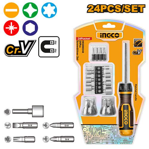 [HKSDB0248] INGCO COFFRET TOURNEVIS 24 EMBOUTS AU MAROC [HKSDB0248]