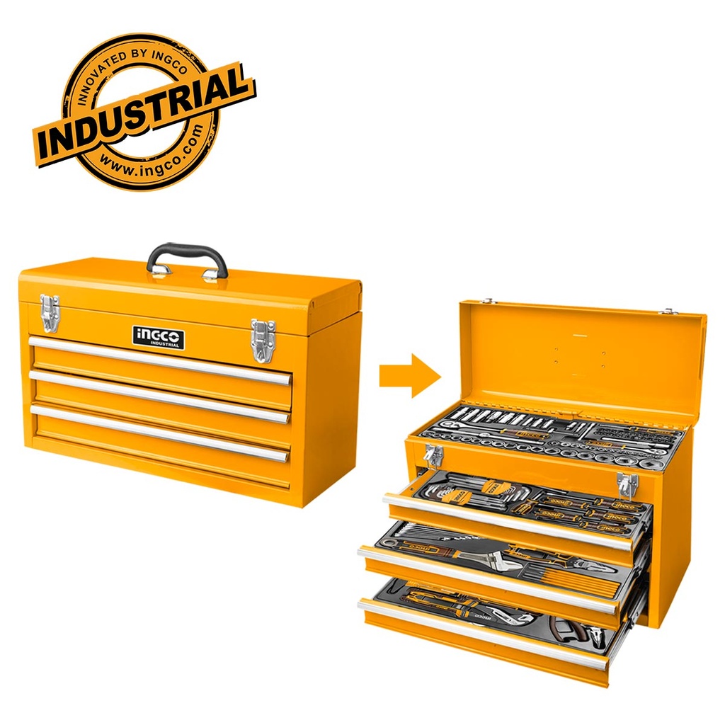 [HTCS221321] INGCO BOITE A OUTILS 3 TIROIRS 132PCS NR AU MAROC [HTCS221321]