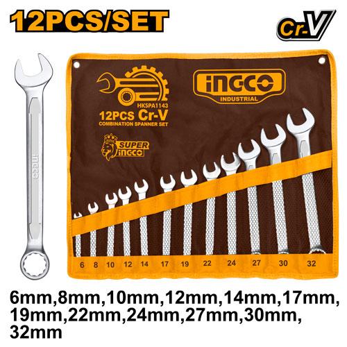 [HKSPA1143] INGCO SET DE 12 CLES MIXTES 6 32 MM AU MAROC [HKSPA1143]