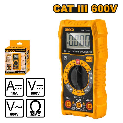 [DM2002] INGCO MULTIMETRE DIGITAL LCD CAT.III 600V AU MAROC [DM2002]