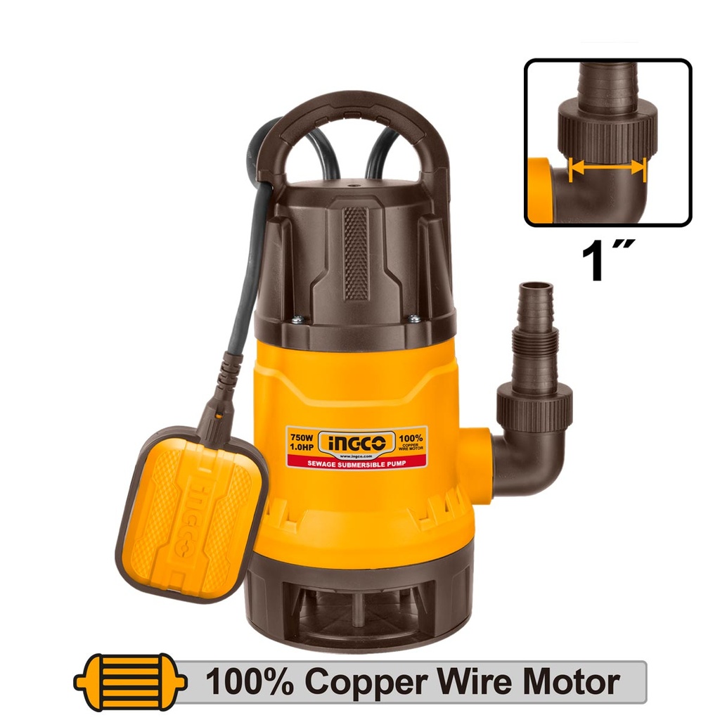 [SPD7508] INGCO POMPE SUBMERSIBLE 750W 1HP AU MAROC [SPD7508]