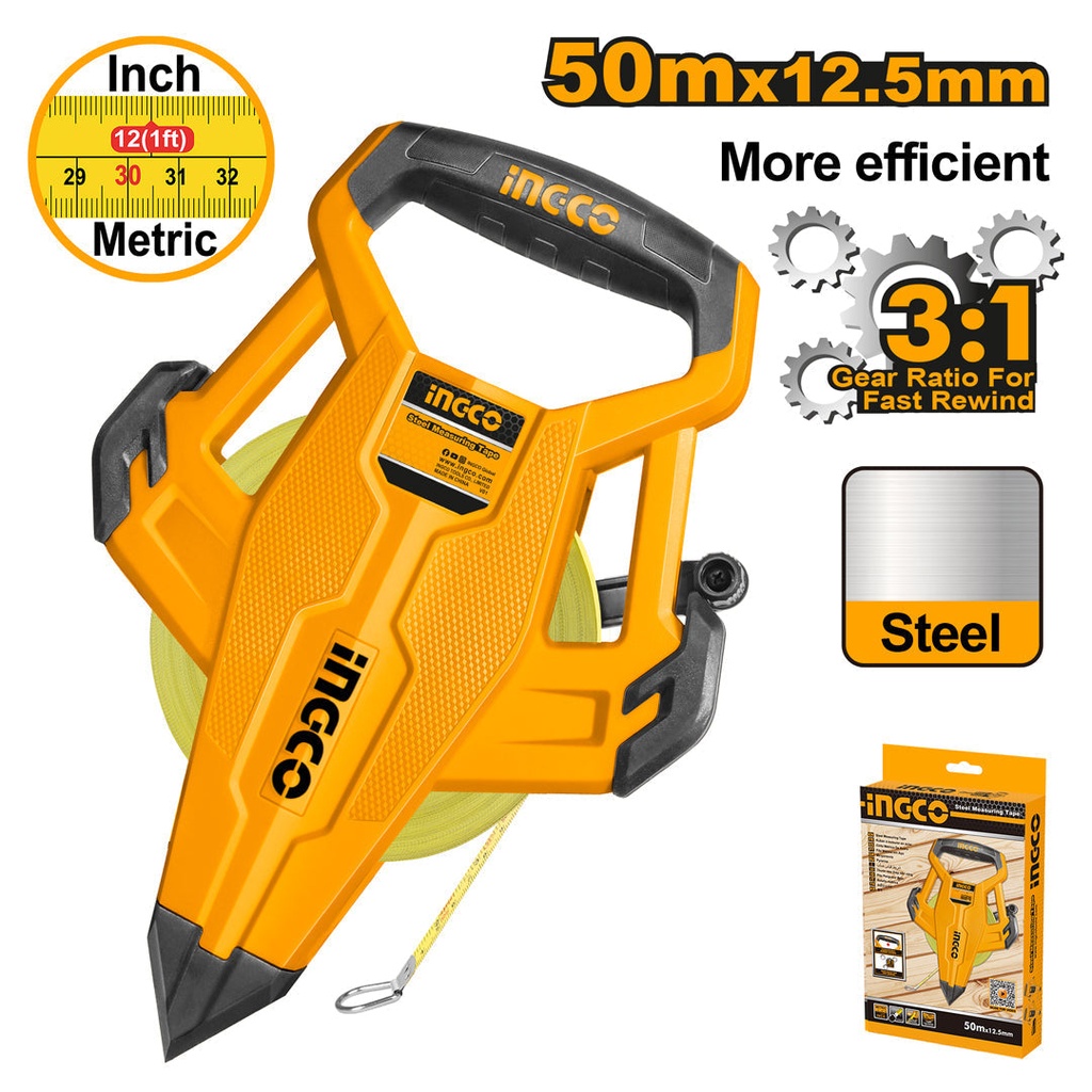 [HSMT8550] INGCO RUBAN A MESURER EN ACIER 50M AU MAROC [HSMT8550]